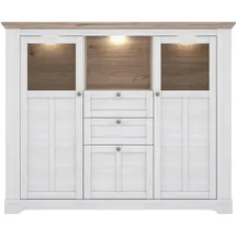 Forte Highboard Schneeeiche 136 cm mit LED - Beleuchtung - ILOPPA