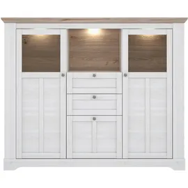 Forte Highboard Schneeeiche 136 cm mit LED - Beleuchtung - ILOPPA