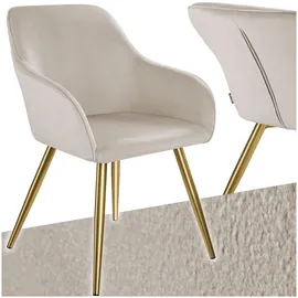 Tectake Esszimmerstuhl Marilyn Samtoptik taupe