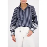 Monari Bluse mit Spitze-Details blau 36