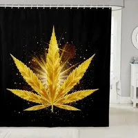 Duschvorhang 200x200 Marihuana-Blatt Duschrollo Wasserabweisend Anti-Schimmel mit 12 Duschvorhangringen, 3D Bedrucktshower Shower Curtains, für Duschrollo für Badewanne Dusche