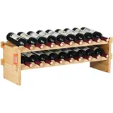 Vevor Weinregal 18 Flaschen Bambus natürliche Farbe