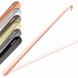 JK Trade® 62cm STABILER Edelstahl Schuhlöffel Lang | 2mm polierter Metall Schuhanzieher Lang zum Stehen | Schnell & Einfach | optimierte Länge & Breite | Shoe Horn | Business | Aufhängbar