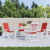 Gartenstuhlauflagen Für Hochlehner 4 Stk. Rot 120x50x3 Cm Stoff