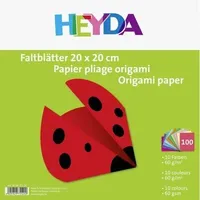 Brunnen Faltblätter 20 x 20 cm Origami 100 Blatt orange/rosa/weiß