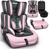 KIDUKU Autokindersitz grau/pink