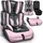 KIDUKU Autokindersitz grau/pink