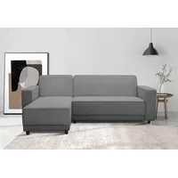 Dorel Home Ecksofa »Allie Schlafsofa 230 cm mit Relaxfunktion in der Rückenlehne«, Schlaffunktion (108/194,5cm), trendiger Cord o. pflegeleichter Velours grau