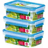 Emsa CLIP & CLOSE 7,0 cm hoch transparent 1,0 l, 3 St.