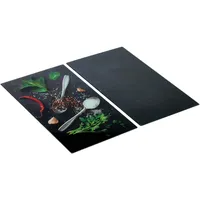Wenko Glasabdeckplatten 2er Set schwarz