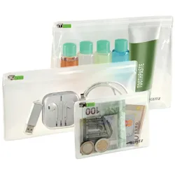 LEITZ Reise-Zip-Beutel XS M L transparent VE=20x3 Stück