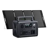 BLUETTI Solar Generator EB3A mit Solarpanel, 268Wh Tragbare Powerstation mit 600W (1200W Peak) AC Ausgängen, LiFePO4 Batterie Backup für Ou...