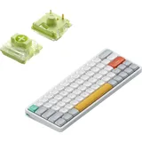 nuphy Air60 V2 kabellose Mini-Tastatur mit Beleuchtung,Unterstützung QMK/VIA Kompatibel mit Windows/Mac OS/Linux für Bluetooth 5.1/2.4GHz/(USB-C)-White Gateron Aloe Switch