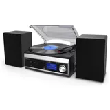 Soundmaster MCD1820SW Stereoanlage mit Plattenspieler DAB+ UKW Kassettenspieler CD-Player MP3 USB SD Encoding Digitalisieren