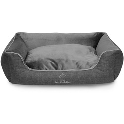 Mr. Cuddles Tierbett Pablo, Flauschiges Hundebett, M: 80x50cm, Grau grau