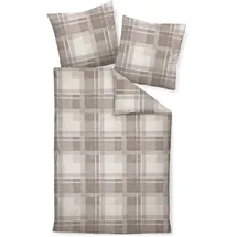 JANINE Feinbiber, Bettwäsche Davos 65159 naturell mauve), 155x220 cm + 80x80 cm - braun;beige