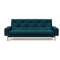 Schlafsofa INNOVATION LIVING TM "MIMER hochwertige Schlaffunktion, aktuelles Design und extra Komfort" Sofas Gr. T: 100cm, Struktur ARGUS, blau (navy blue 580, argus) Taschenfederkernmatratze, Breite Liegefläche 140 cm