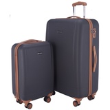 HAUPTSTADTKOFFER Wannsee - 2er Trolley-Set Rollkoffer Reisekoffer, TSA, S und L Koffer-Set, 77 cm, 134 L, Dunkelblau