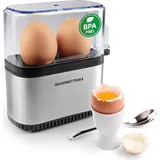 GOURMETmaxx Eierkocher Kompakt 2.0 + Eipicker Schwarz/Silber
