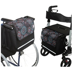 Seniori Gehstock SENIORI Rollator / Rollstuhl Tasche Rollatortasche Rollstuhltasche, 1. Kreise_Classic schwarz