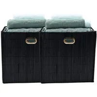 TronicXL Premium Faltbox für Regal Vliess-Stoff + Bambus 31x31x31cm