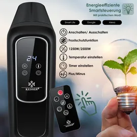 Kesser KESSER® Konvektor Elektrische Heizung ECO 2500W Heizkörper Elektroheizung Standheizung energiesparend Display WiFi App & Fernbedienung Touchscreen - Mobil Radiator 24h Timer Thermostat