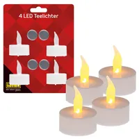 IDENA LED Teelichter 4 Stück weiß