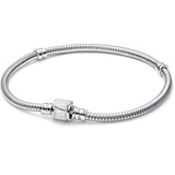 Pandora Moments Marvel Logo-Verschluss Schlangen-Gliederarmband aus Sterling-Silber mit Emaille in der Farbe Silber-Weiß, Gr.18, 592561C01-18