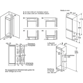 Siemens iQ100 KI86VNSE0 Einbau-Kühlgefrierkombination (267 l, 1772 mm hoch)