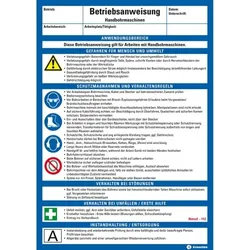 König Werbeanlagen Dreifke® Maschinenbetriebsanweisung Handbohrmaschinen, Kunststoff, 210x297mm, ASR A1.3, DIN EN ISO 7010