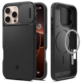 SPIGEN iPhone 16 Pro Max Optik Armor MagSafe Hülle schwarz