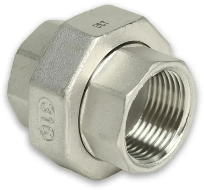 Edelstahl Gewindefitting Verschraubung IG-IG flachdichtend Werkstoff V4A (Ausführung: 3/4''IG)