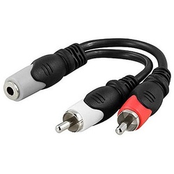 Deltaco 3,5mm Buchse ></noscript> 2xRCA Stecker 0,1m Schwarz