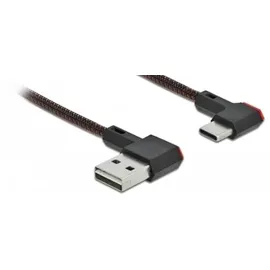 DeLock USB 2.0 Kabel Typ-A Stecker, USB-C® Stecker 0.20 m Schwarz vergoldete Steckkontakte 85279