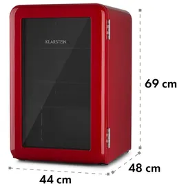 Klarstein PopLife 70 Getränkekühlschrank (70 l, 690 mm hoch, Rot)