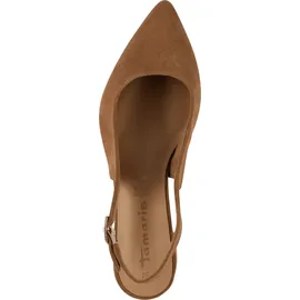 TAMARIS Damen Sling Pump mit Blockabsatz Leder, braun, 40 EU