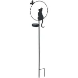 Maximex LED Gartenleuchte Modell Katze und Schmetterling schwarz B:20cm H:85cm L:10,5cm 1 Stück