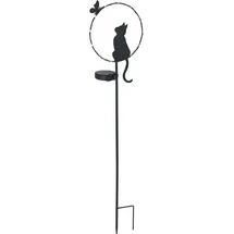 Maximex LED Gartenleuchte Modell Katze und Schmetterling schwarz B:20cm H:85cm L:10,5cm 1 Stück