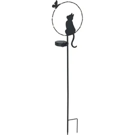 Maximex LED Gartenleuchte Modell Katze und Schmetterling schwarz B:20cm H:85cm L:10,5cm 1 Stück