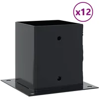 vidaXL Pfostenträger Quadrat 12 Stk. 101x101mm Stahl Pulverbeschichtet
