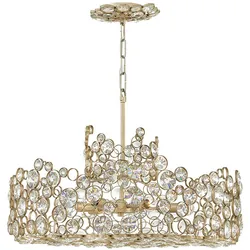 Kronleuchter Hängelampe Deckenleuchte Silber Esszimmerleuchte D 61 cm Luster