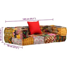 vidaXL 2-Sitzer Modularer Pouf Patchwork Stoff