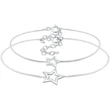 Elli Armband Damen Set Mutter Kind Sterne Astro Cut Out 925 Silber