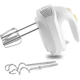 Elektrischer Handmixer, leistungsstarker elektrischer Handmixer für die Küche, vielseitig, leise, 5 Geschwindigkeiten, 2 Schneebesen und 2