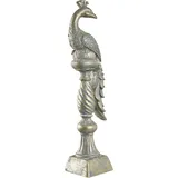 Beliani Gartenfigur Haarby Pfau Gold