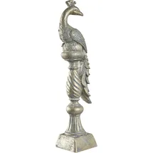 Beliani Gartenfigur Haarby Pfau Gold