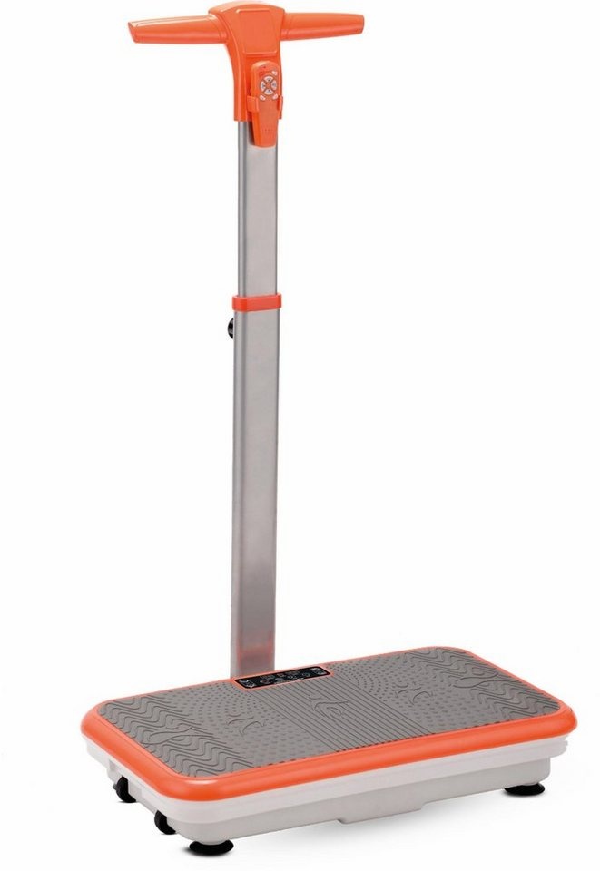 MediaShop Vibrationsplatte VIBROSHAPER, 200 W, 3 Intensitätsstufen, (Set, mit Trainingsbändern), mit abnehmbarer Haltestange orange