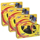 Novocolor Blitzkamera mit Blitz, 27 Aufnahmen mit Blitz, 3 Stück