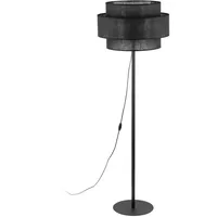 Licht-Erlebnisse Stehlampe GREET Schwarz Metall Stoff 1x E27 bis
