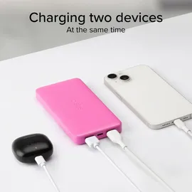 SBS Powerbank fast charge mit 10.000 mAh und 2 USB Rosa